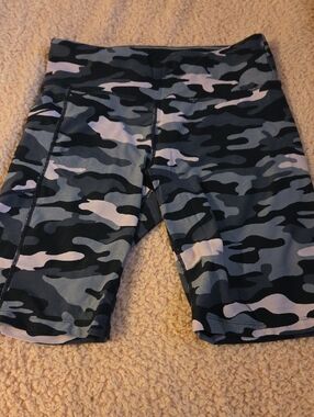 Calvin Klein Collection Kids Camouflage Bike Shorts - Black & Gray
